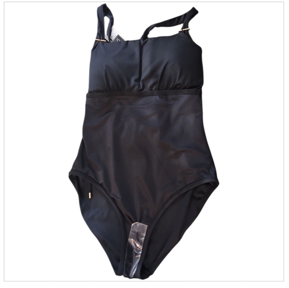 NWT La Blanca Swinsuit One Piece Classic Black Sz 14 - Picture 4 of 7